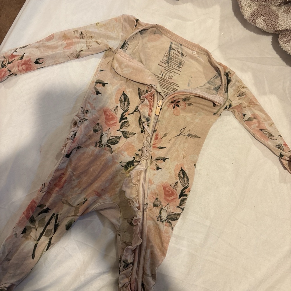 Posh Peanut Blush Floral Baby Romper